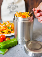 Load image into Gallery viewer, Ecozoi 17 oz Eco-Friendly Stainless Steel Insulated Food Jar with Spork &amp; Lunch Bag
