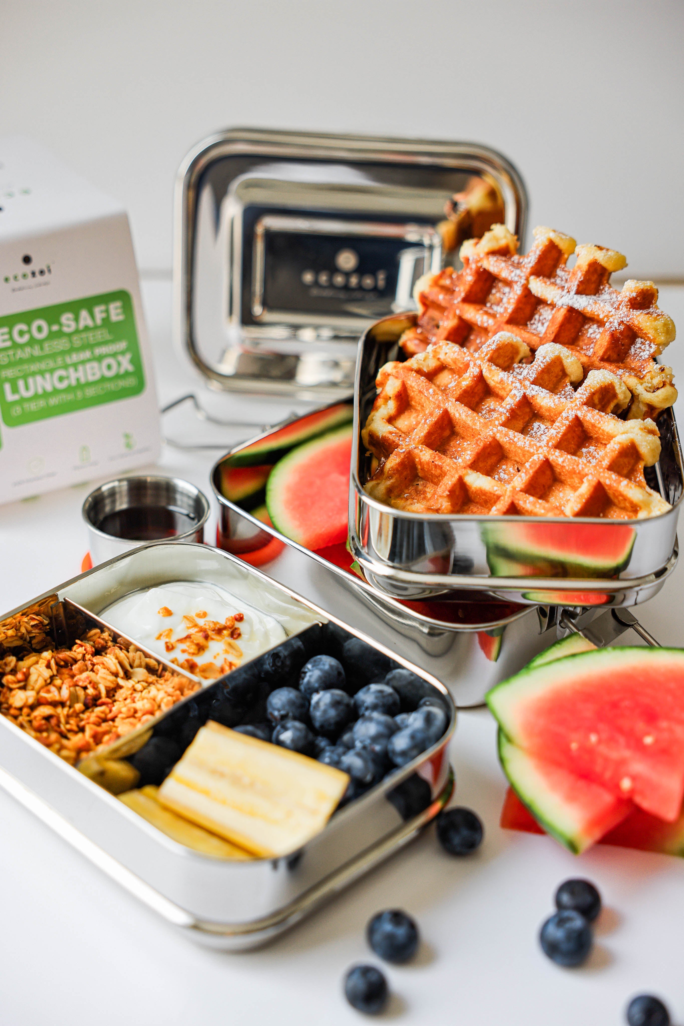 Stainless Steel Lunch Box, 3 Compartment Leak Proof - Thumbnail 3