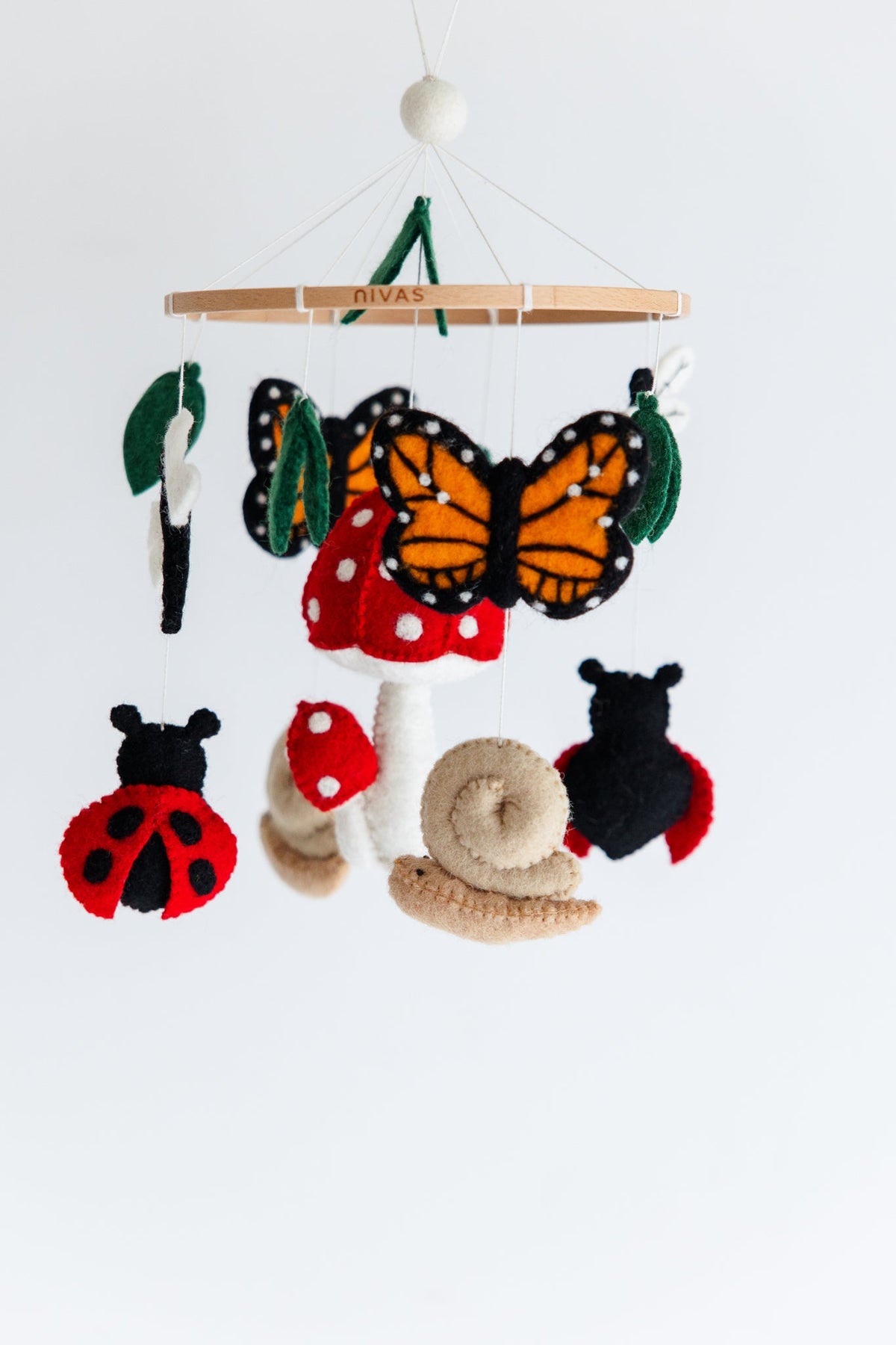 Garden Crib Mobile – Handmade Wool Felt Nursery Decor