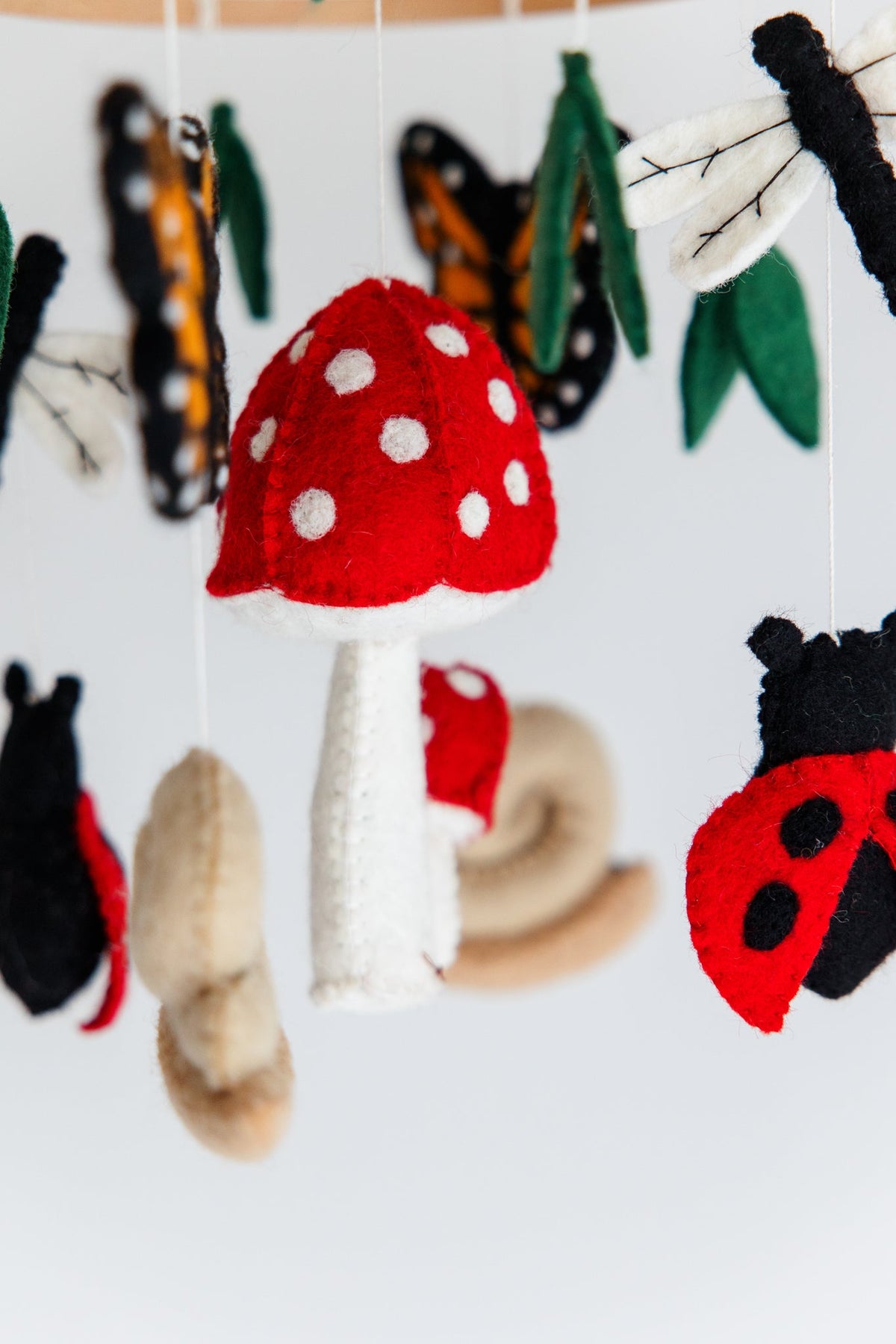 Garden Crib Mobile – Handmade Wool Felt Nursery Decor
