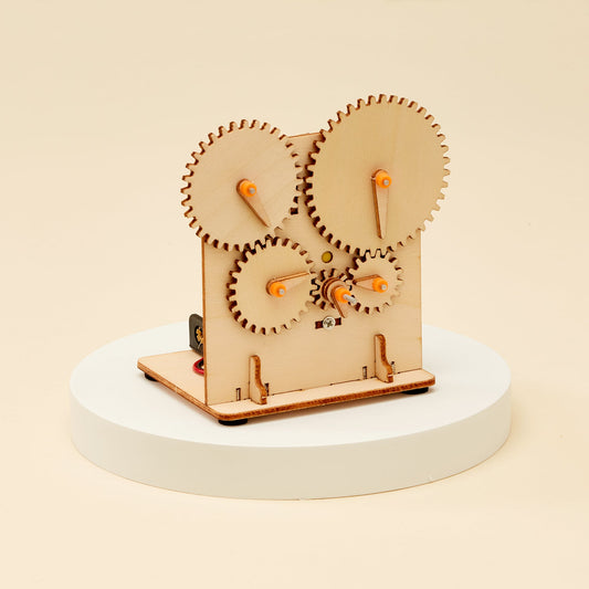 Kitsville Gear Train DIY Kit – Wooden STEM Building Kit for Kids 8+