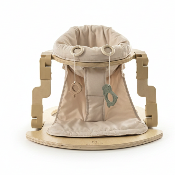 Avenlur Oakling Foldable Wooden Baby Activity Seat – Real Wood Play Seat for 10–18 Months