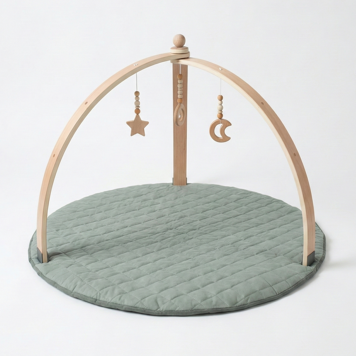 Avenlur Sapling Wooden Baby Play Gym with 3 Hanging Toys & Play Mat