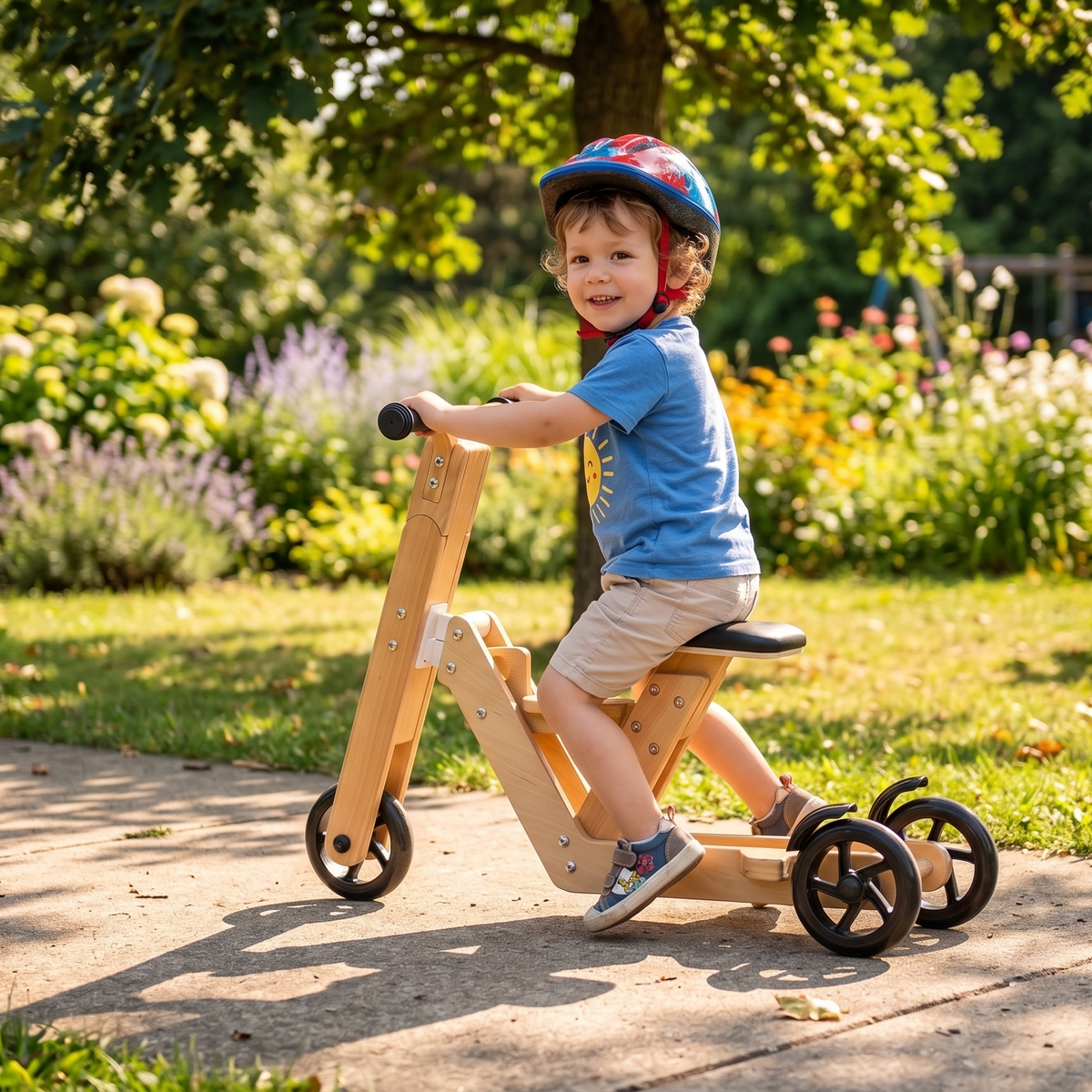 Avenlur Juneberry 2-in-1 Wooden Ride-On & Scooter for Toddlers – FSC-Certified Wood
