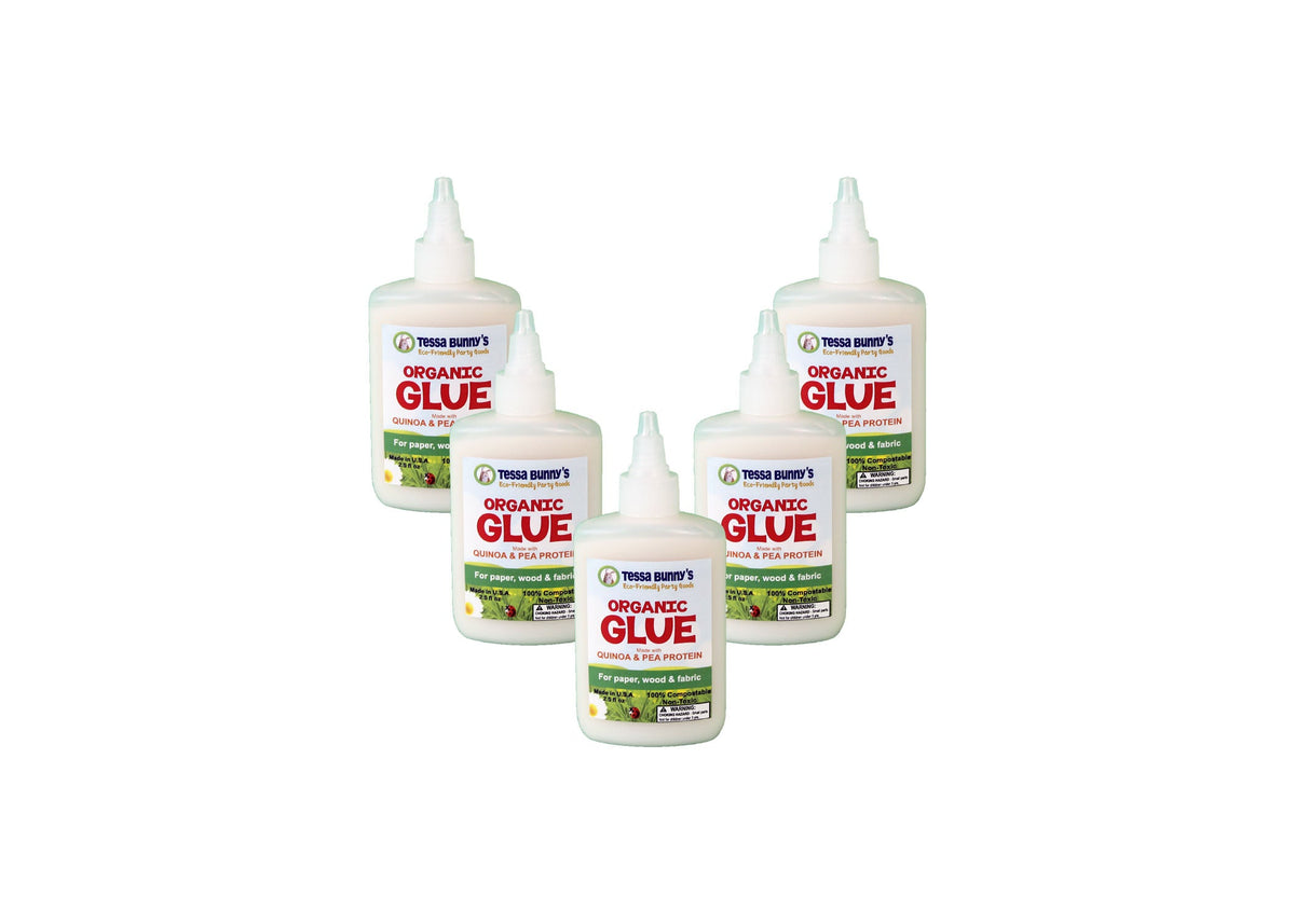 Tessa Bunny's Organic School Glue 5-Pack – Non-Toxic, Plant-Based, 3 oz Bottles