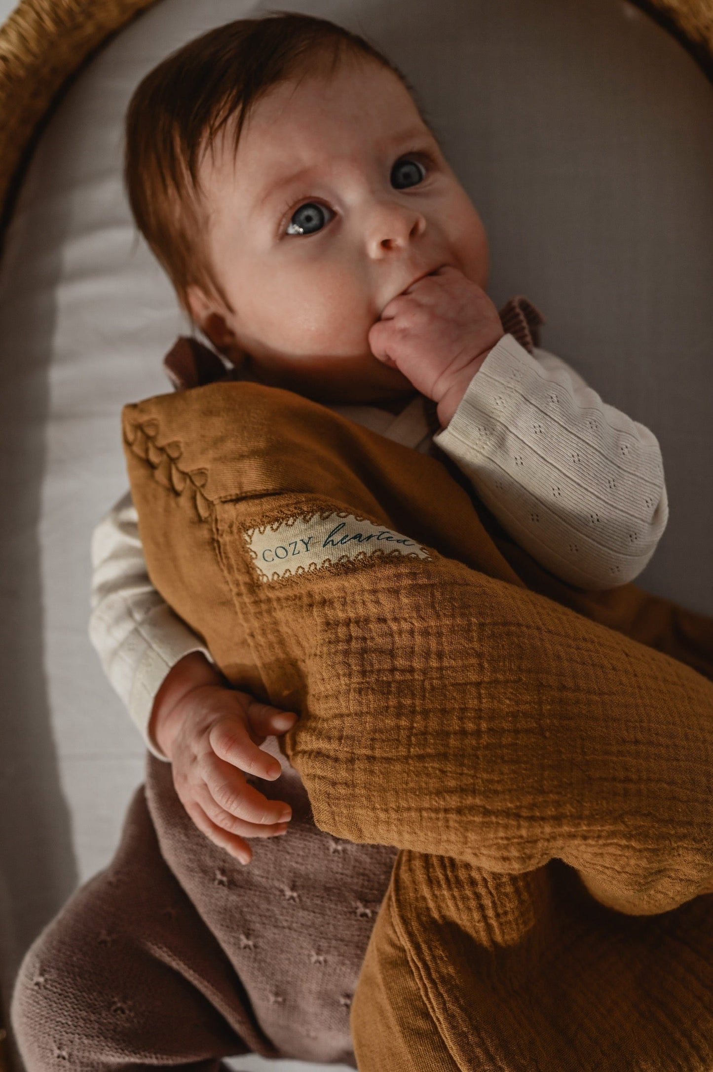 The Mini Cozy Lovey – Organic Baby Security Blanket Set - Gold
