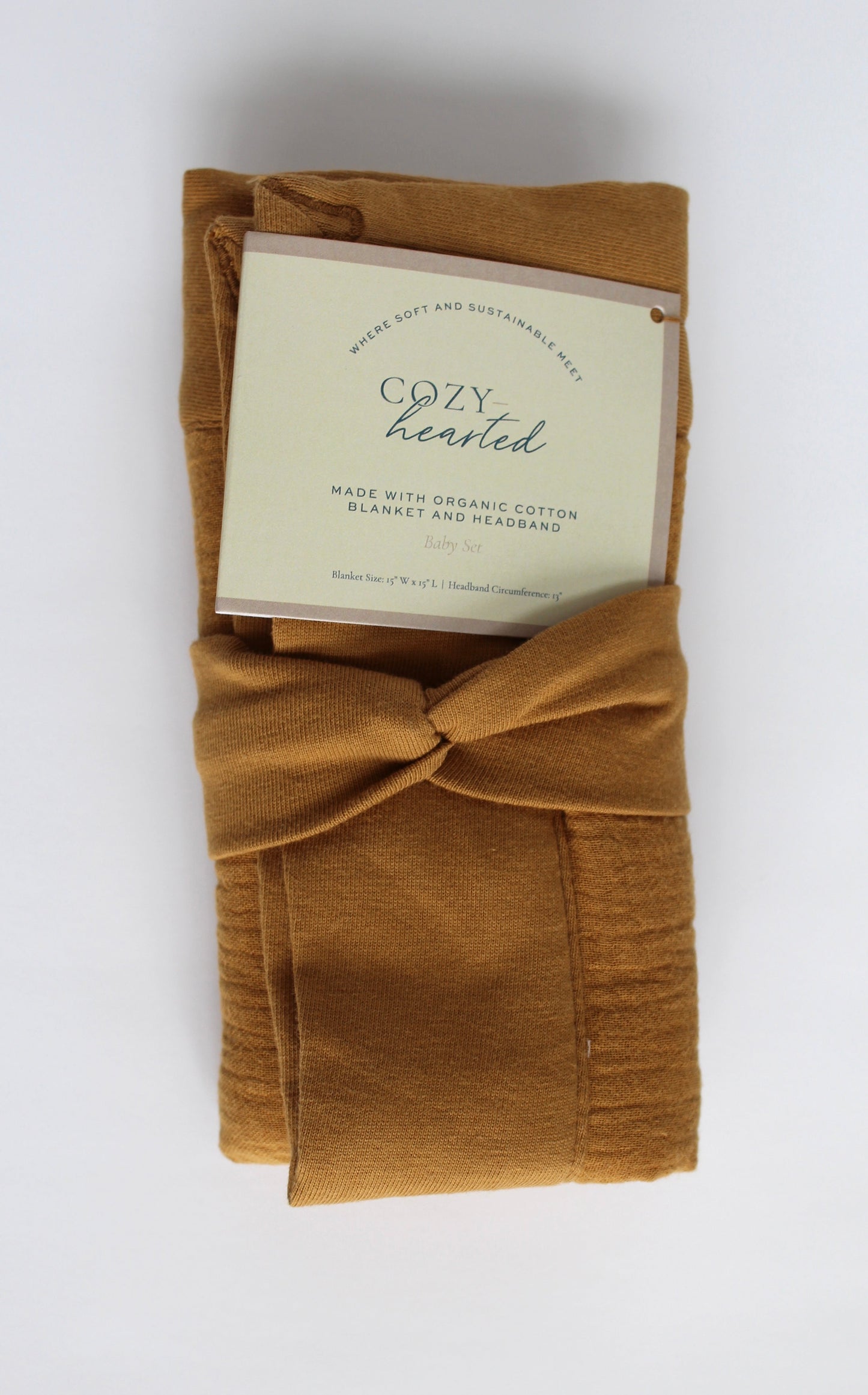 The Mini Cozy Lovey – Organic Baby Security Blanket Set - Gold