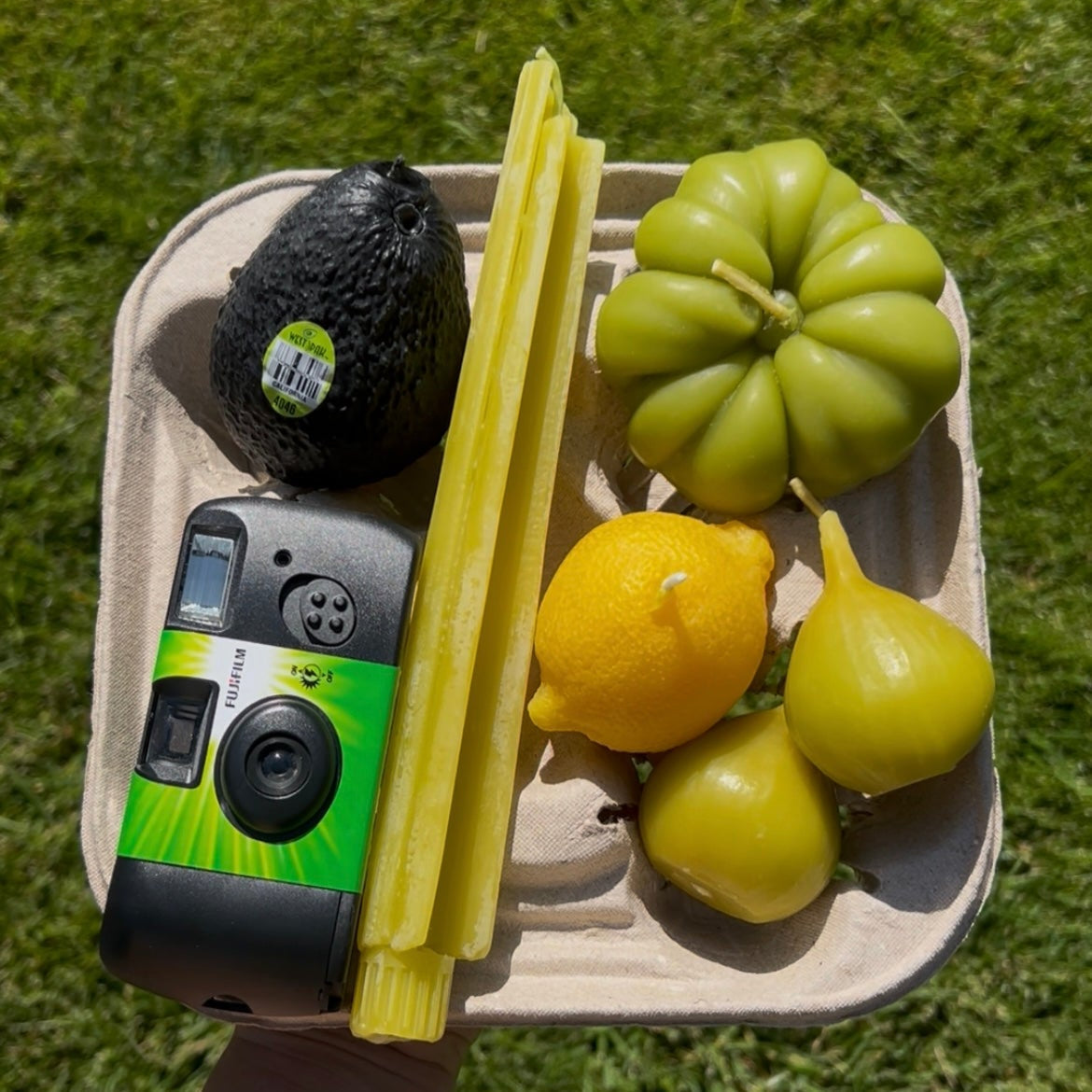 BEESWAX GREEN FIG TEALIGHT CANDLES - SET OF 2