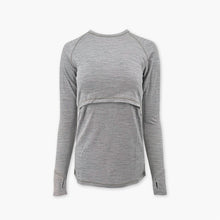 Load image into Gallery viewer, Women&#39;s Nursing Long Sleeve Baselayer Long Sleeve Shirt - 100% Merino Wool
