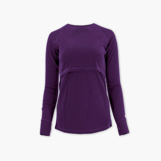 Women's Nursing Long Sleeve Baselayer Long Sleeve Shirt - 100% Merino Wool