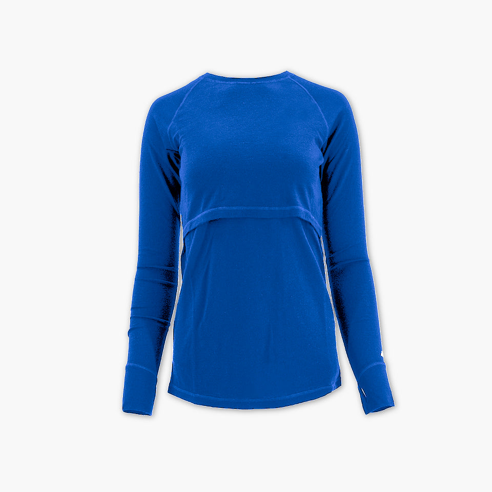 Women's Nursing Long Sleeve Baselayer Long Sleeve Shirt - 100% Merino Wool