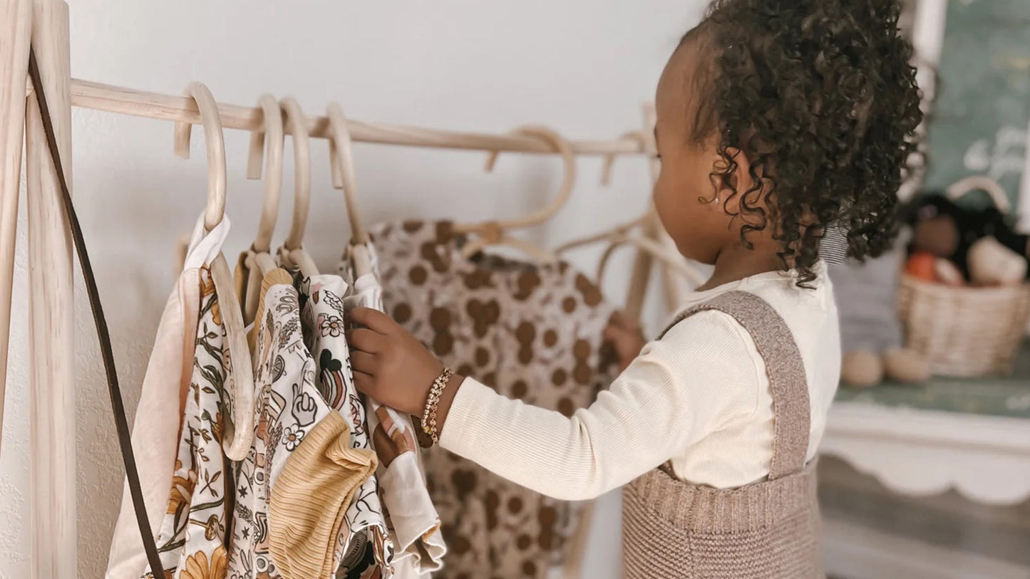 Poppie Natural Rattan Kids Closet Hangers | Sustainable & Non-Toxic