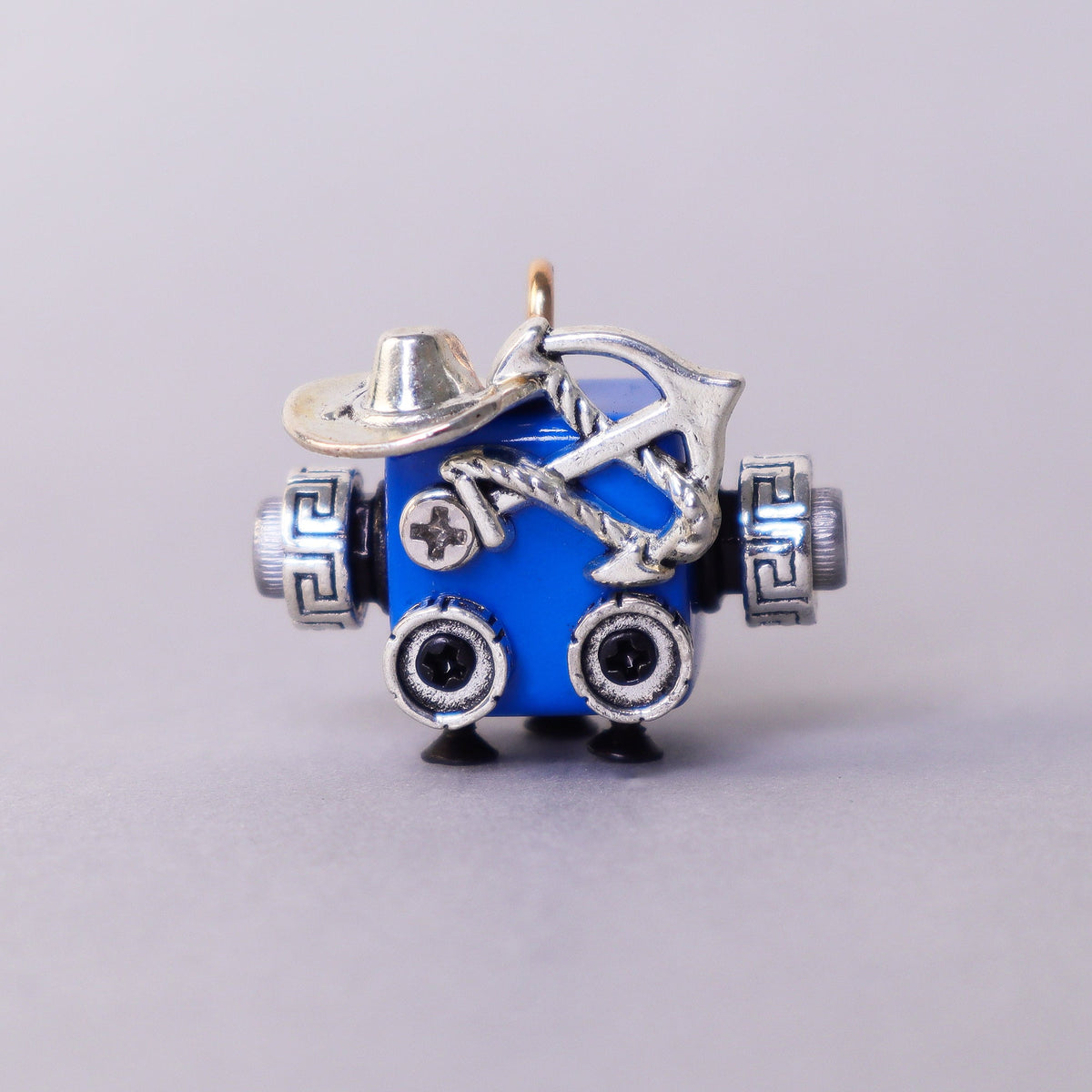 Kitsville Handcrafted Wooden Bot – Necklace, Keychain or Mini Decor