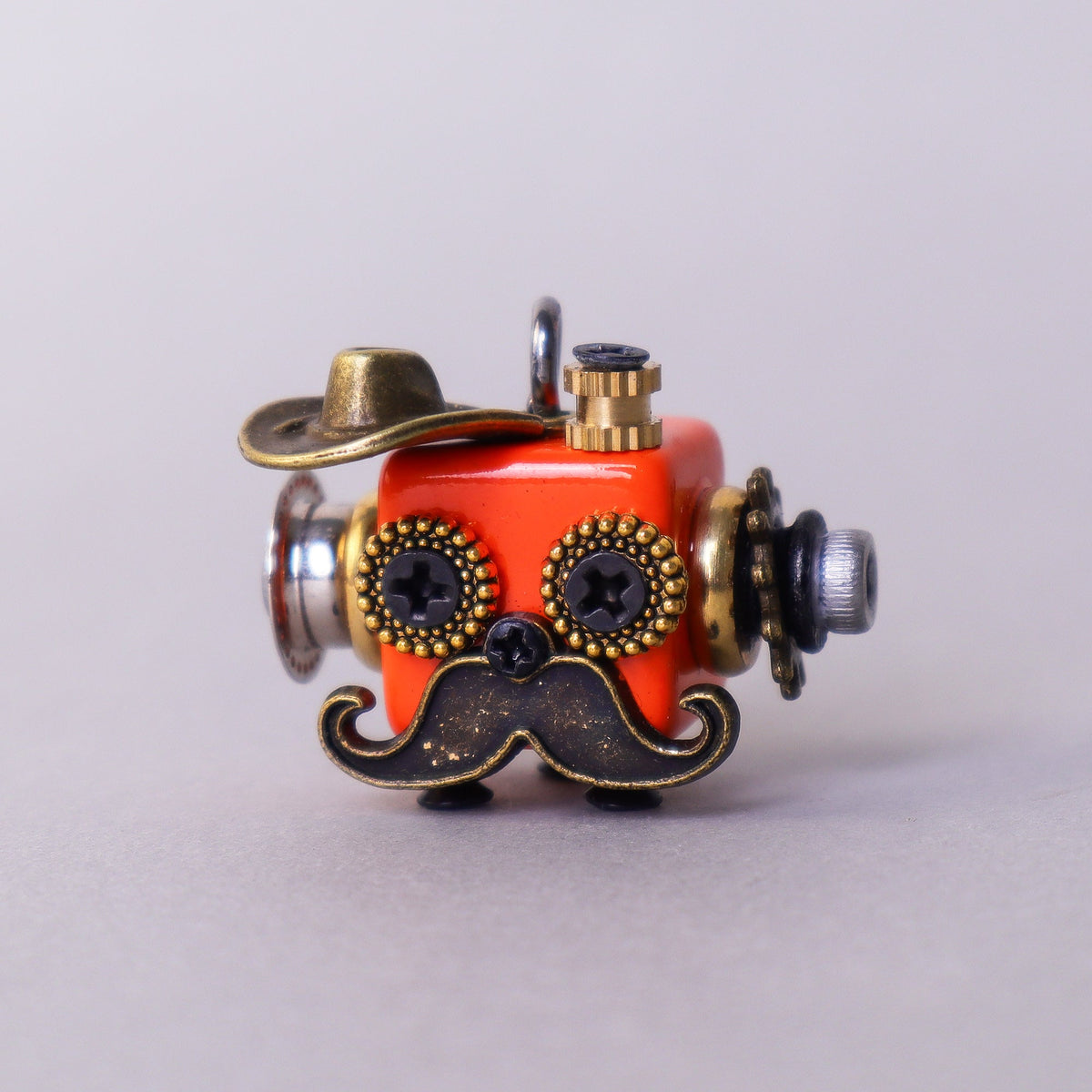 Kitsville Handcrafted Wooden Bot – Necklace, Keychain or Mini Decor