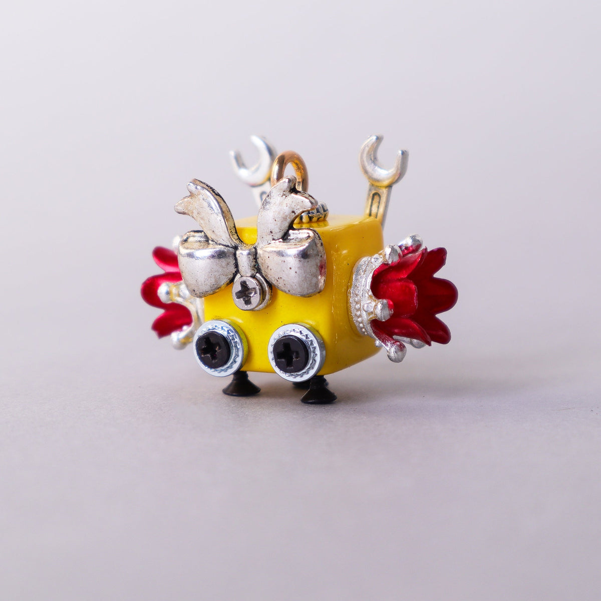 Kitsville Handcrafted Wooden Bot – Necklace, Keychain or Mini Decor