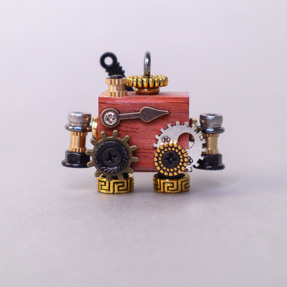 Kitsville Handcrafted Wooden Bot – Necklace, Keychain or Mini Decor