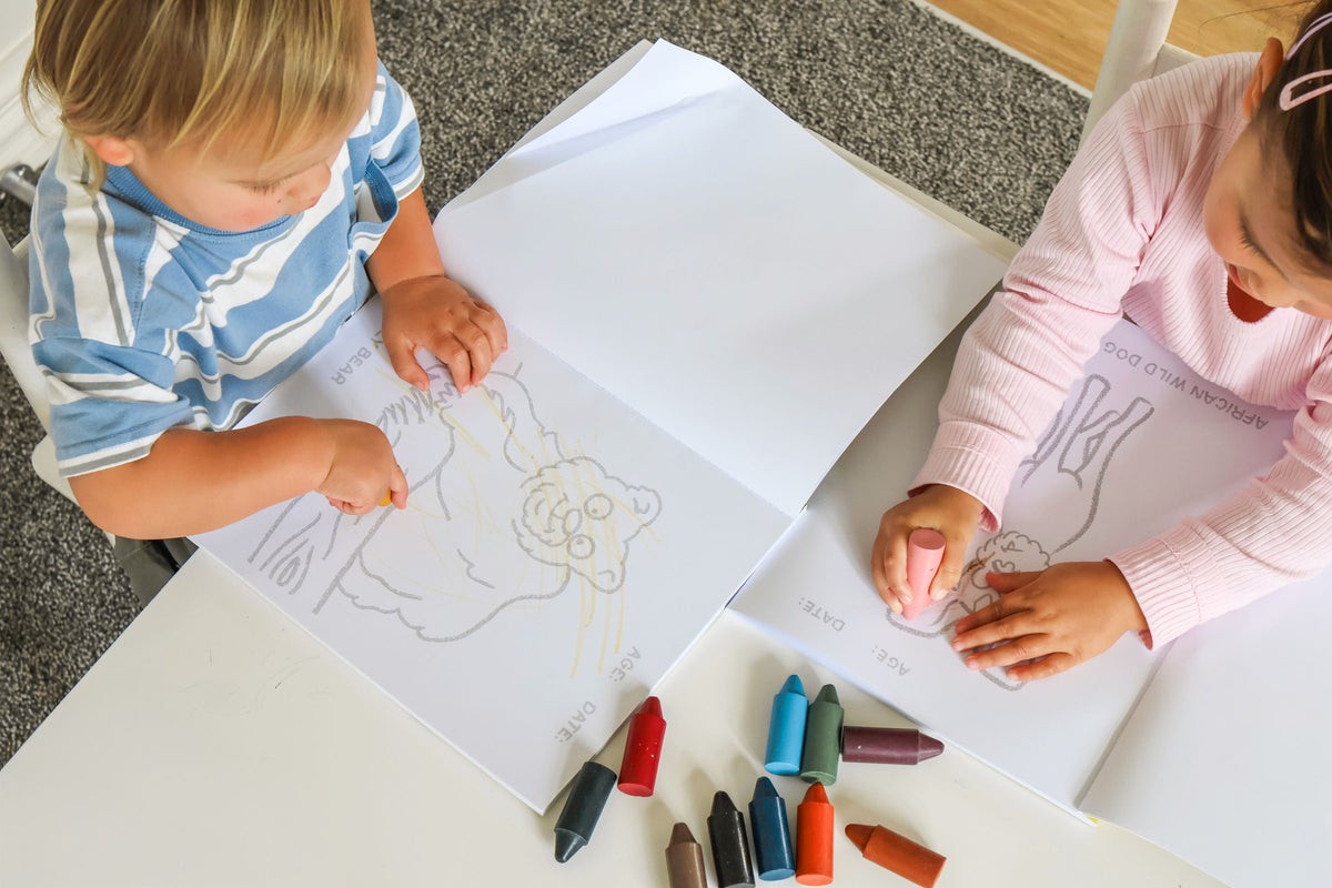 Honeysticks Toddler's First Coloring Book – Endangered Animals, 40 Pages, Recycled Paper
