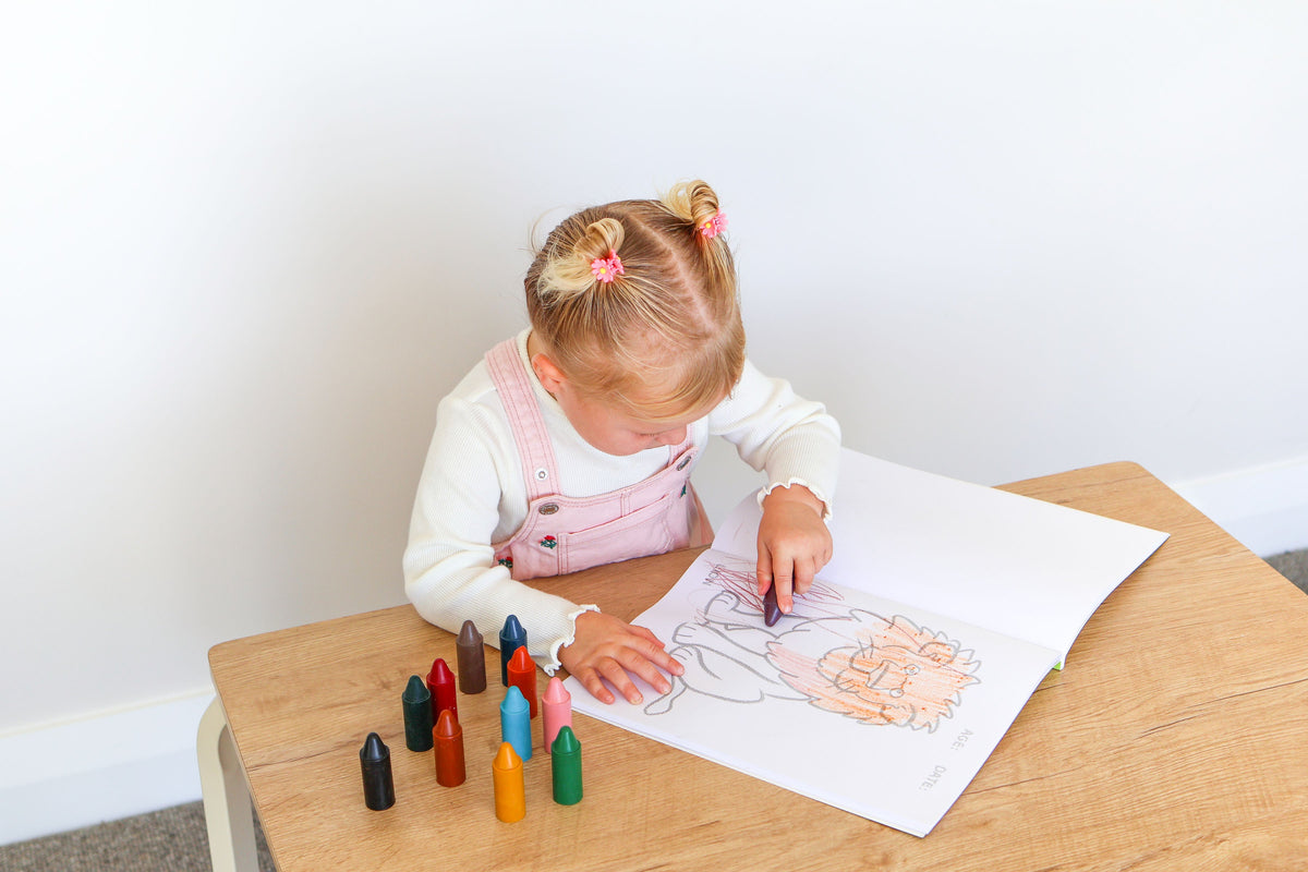 Honeysticks Toddler's First Coloring Book – Endangered Animals, 40 Pages, Recycled Paper