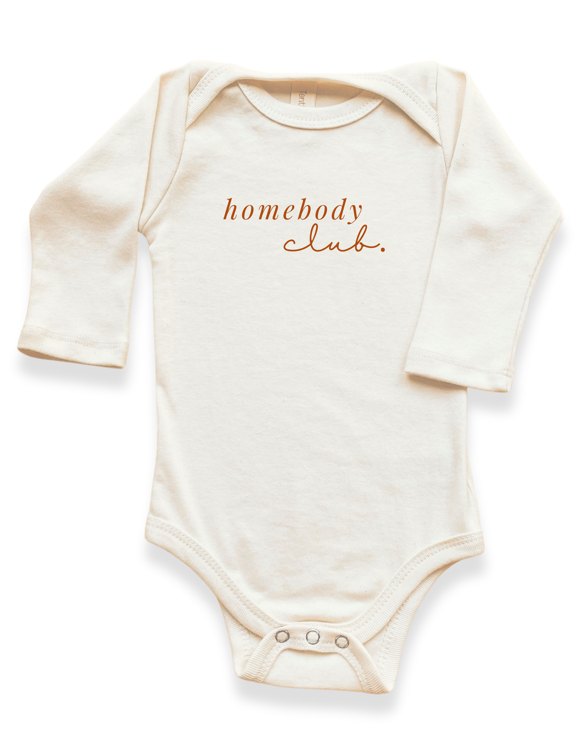 Homebody Club Organic Cotton Baby Bodysuit – Long Sleeve, 0–18M