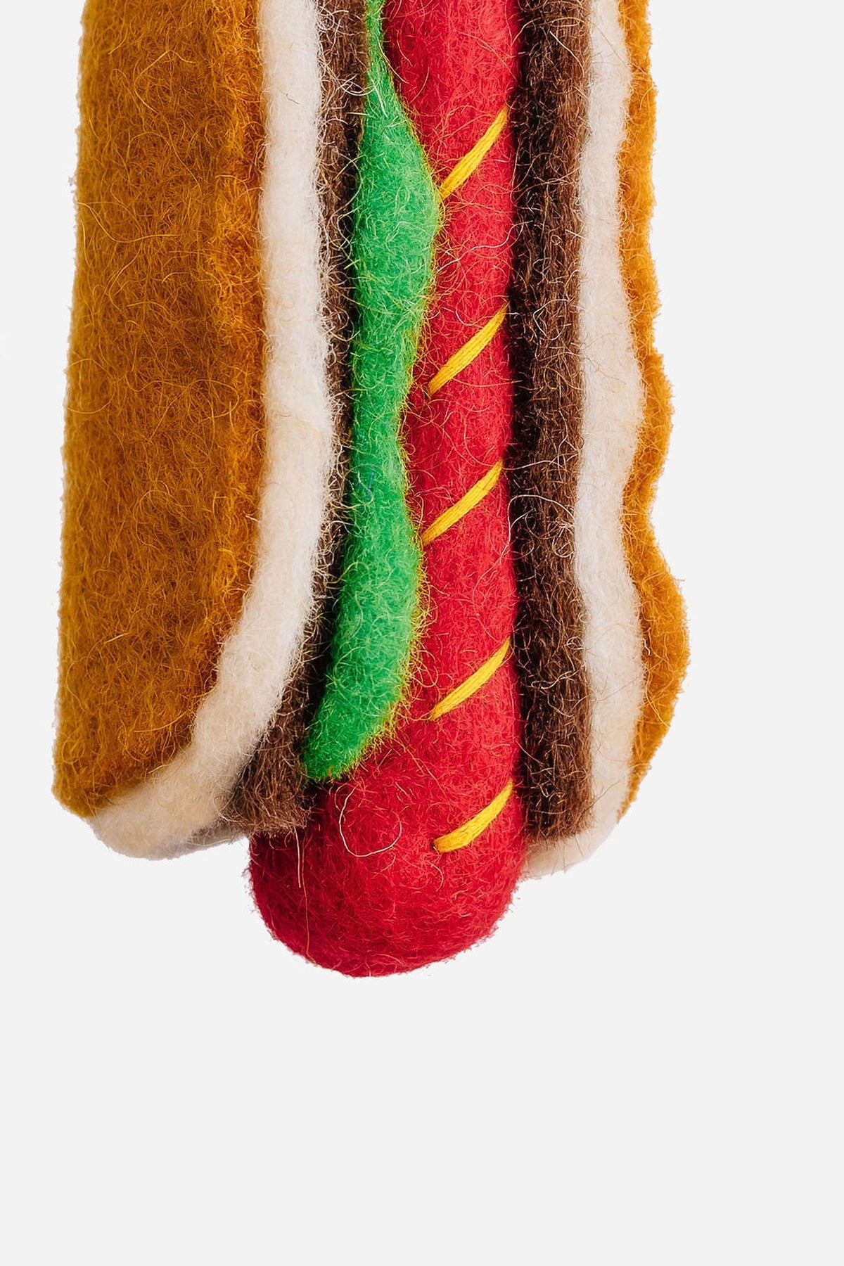 Hot Dog Ornament – Handmade Wool Felt Holiday Decor