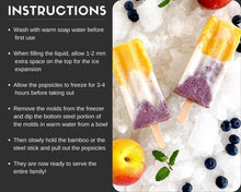 Load image into Gallery viewer, Stainless Steel Popsicle Molds, Square with Reusable Bamboo Sticks
