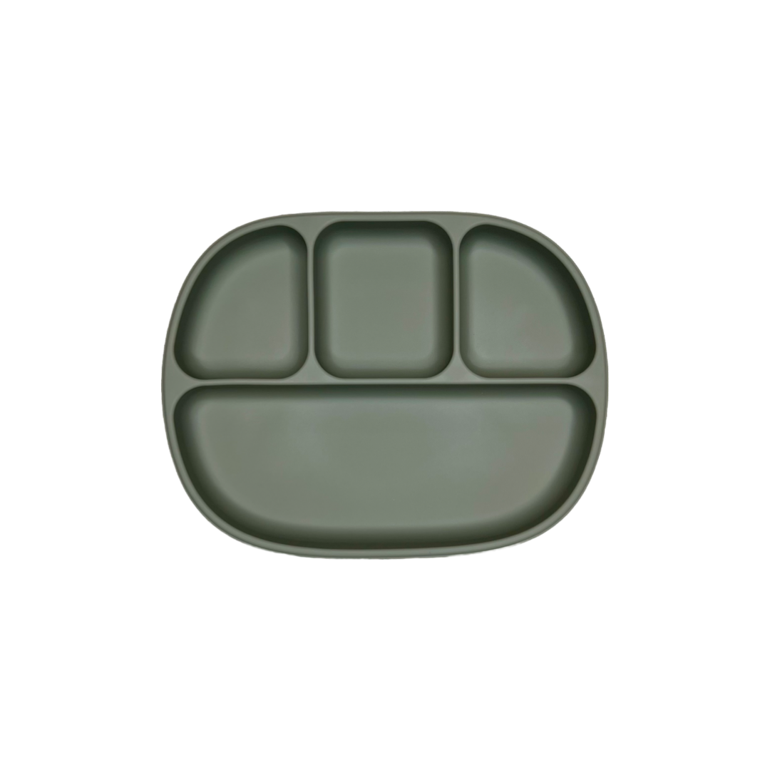 Calla and Friends 4-Section Suction Plate | Food-Grade Silicone Divided Plate for Toddlers