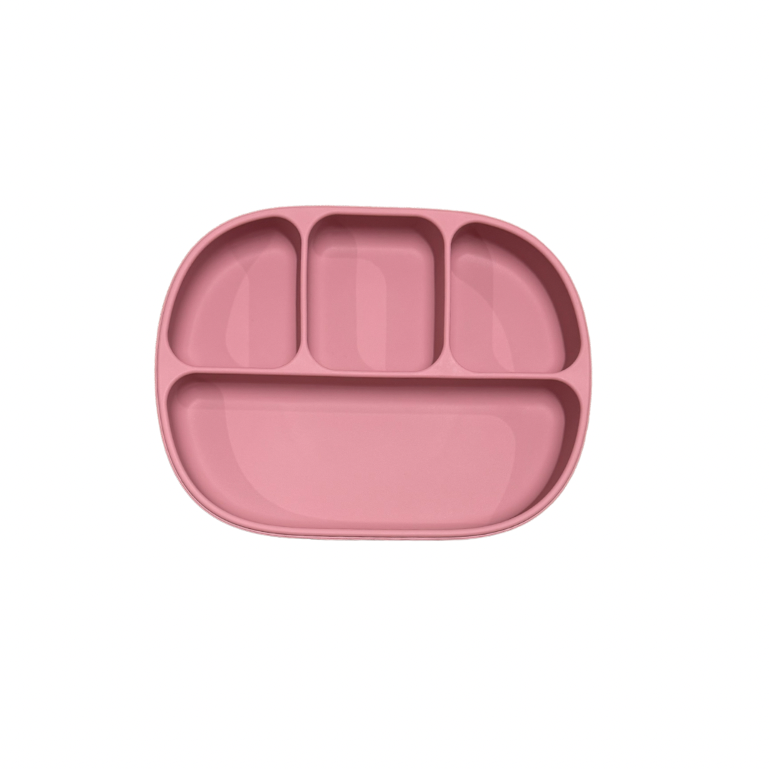 Calla and Friends 4-Section Suction Plate | Food-Grade Silicone Divided Plate for Toddlers