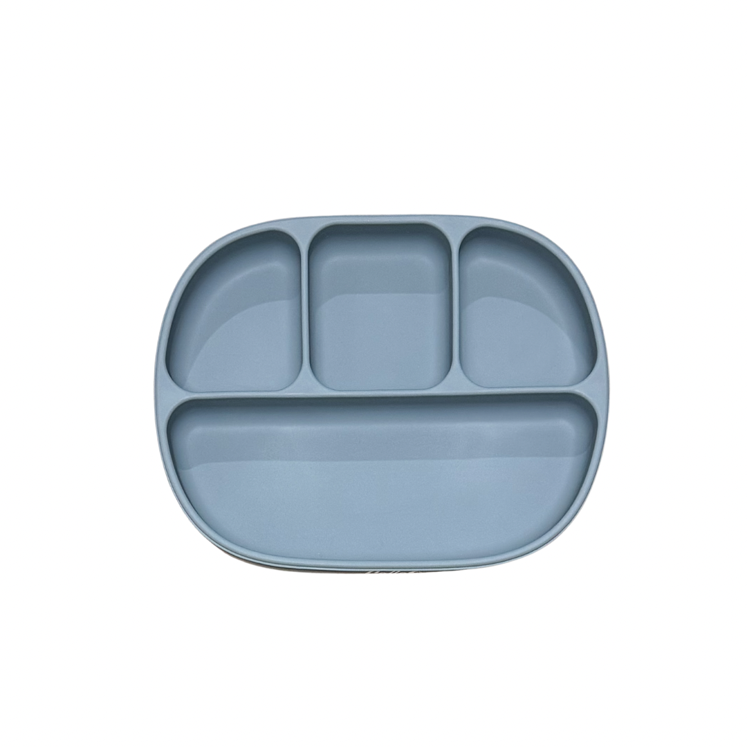 Calla and Friends 4-Section Suction Plate | Food-Grade Silicone Divided Plate for Toddlers