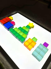 Load image into Gallery viewer, 100 Pcs Rainbow Translucent Lucite Cubes Set with Storage Tray
