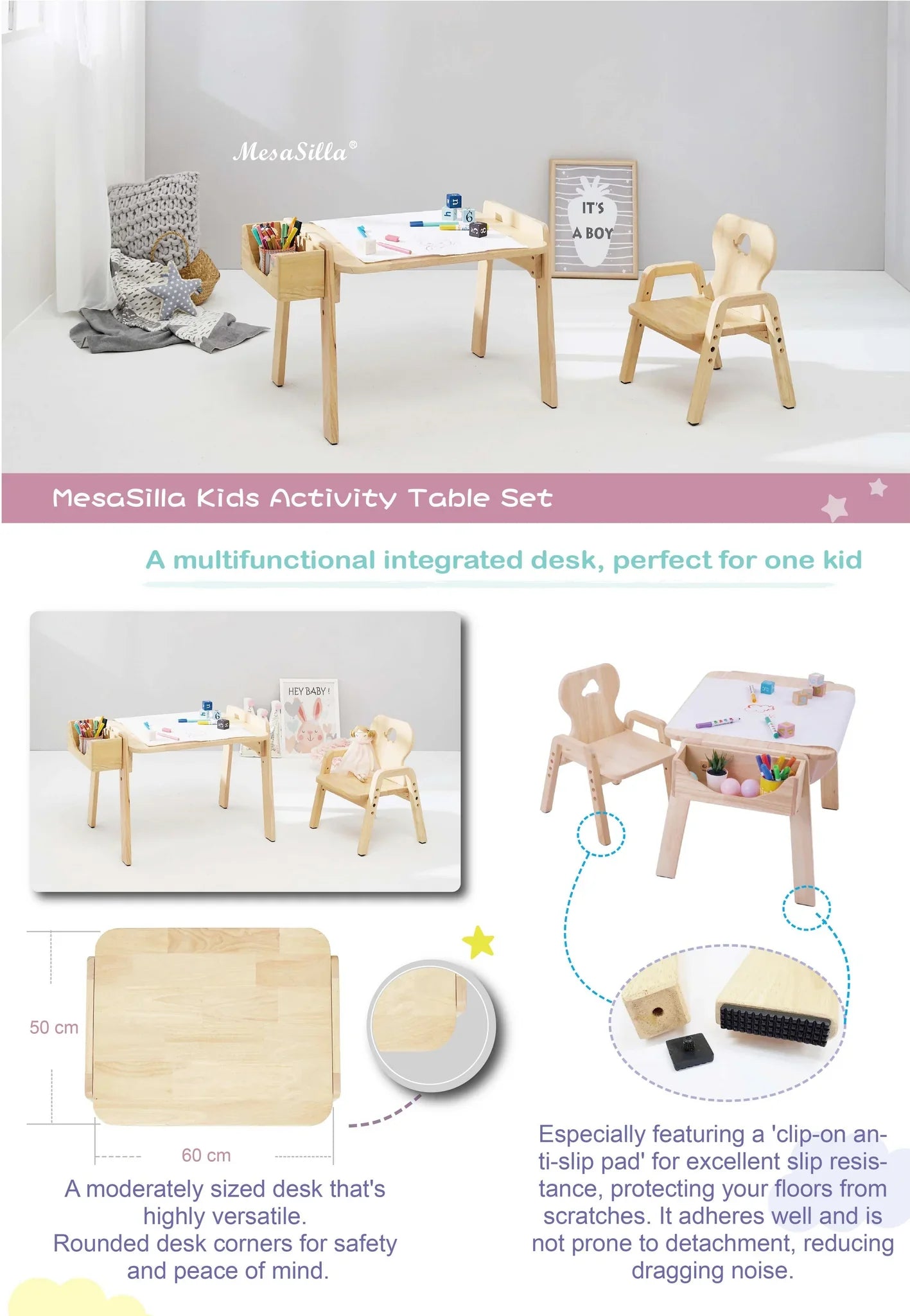 Mesasilla Kids Activities Table Set