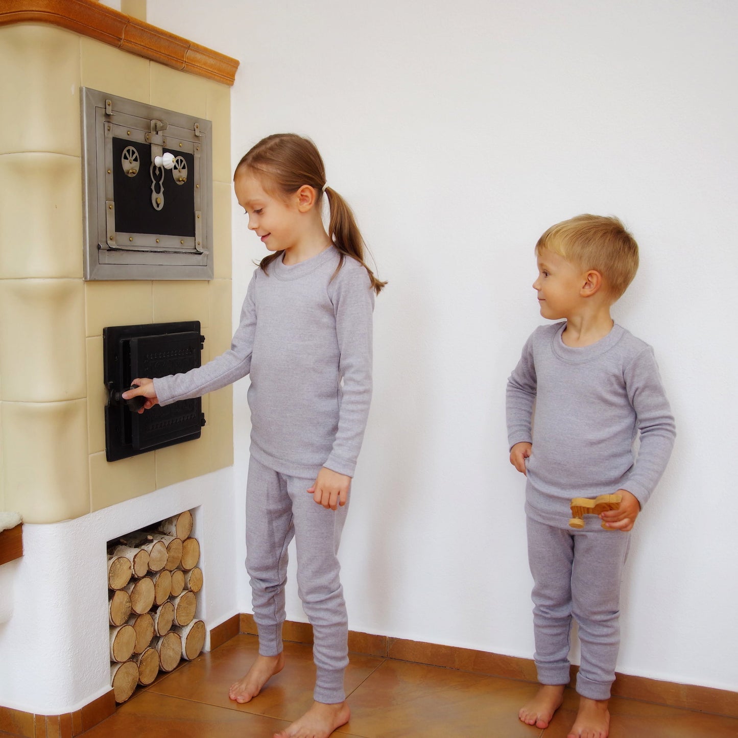 Merino Thermal Base-layer Set  - silver gray