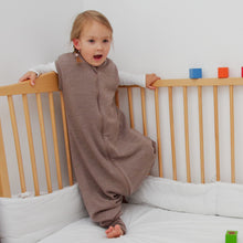 Load image into Gallery viewer, 2-LAYER MERINO WOOL SLEEP SACK WITH OPEN LEGS - mele beige
