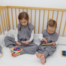 Load image into Gallery viewer, 2-LAYER MERINO WOOL SLEEP SACK WITH OPEN LEGS - silver gray
