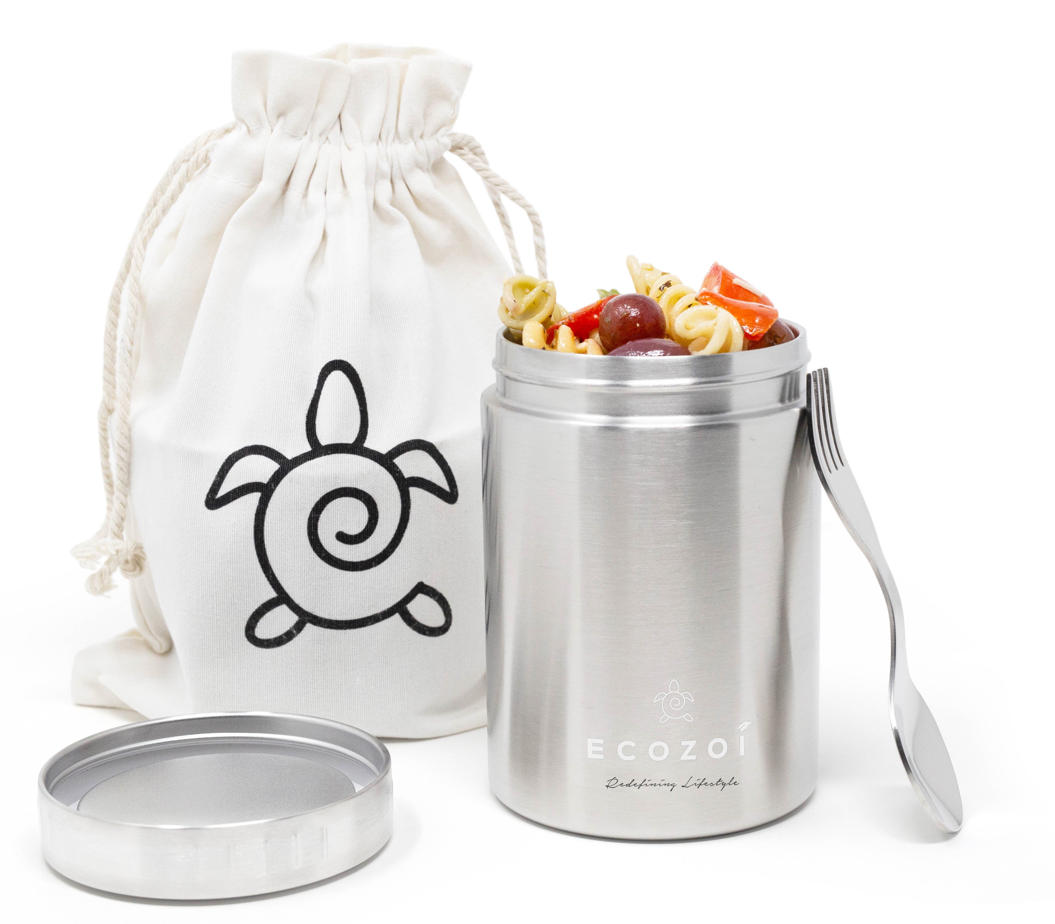 Ecozoi 17 oz Insulated Food Jar with Spork & Lunch Bag
