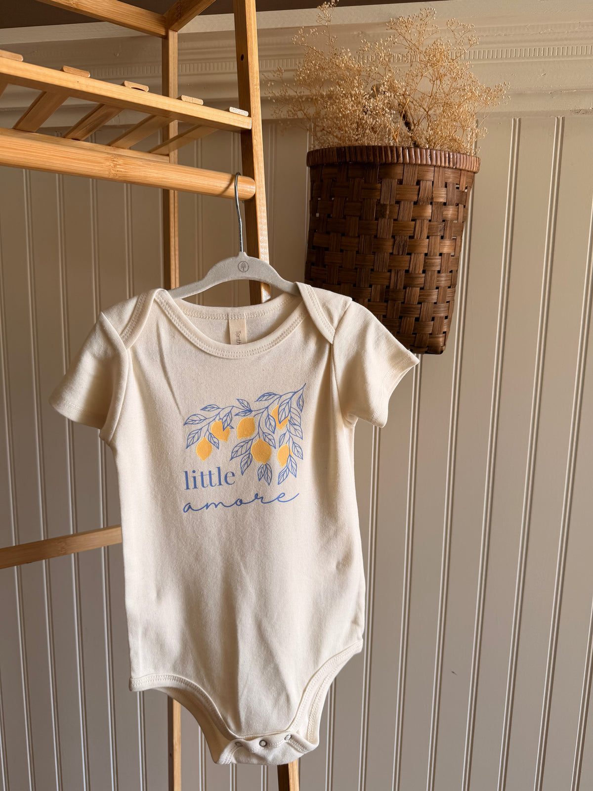 Little Amore Organic Cotton Baby Bodysuit – Short Sleeve, 0–24M