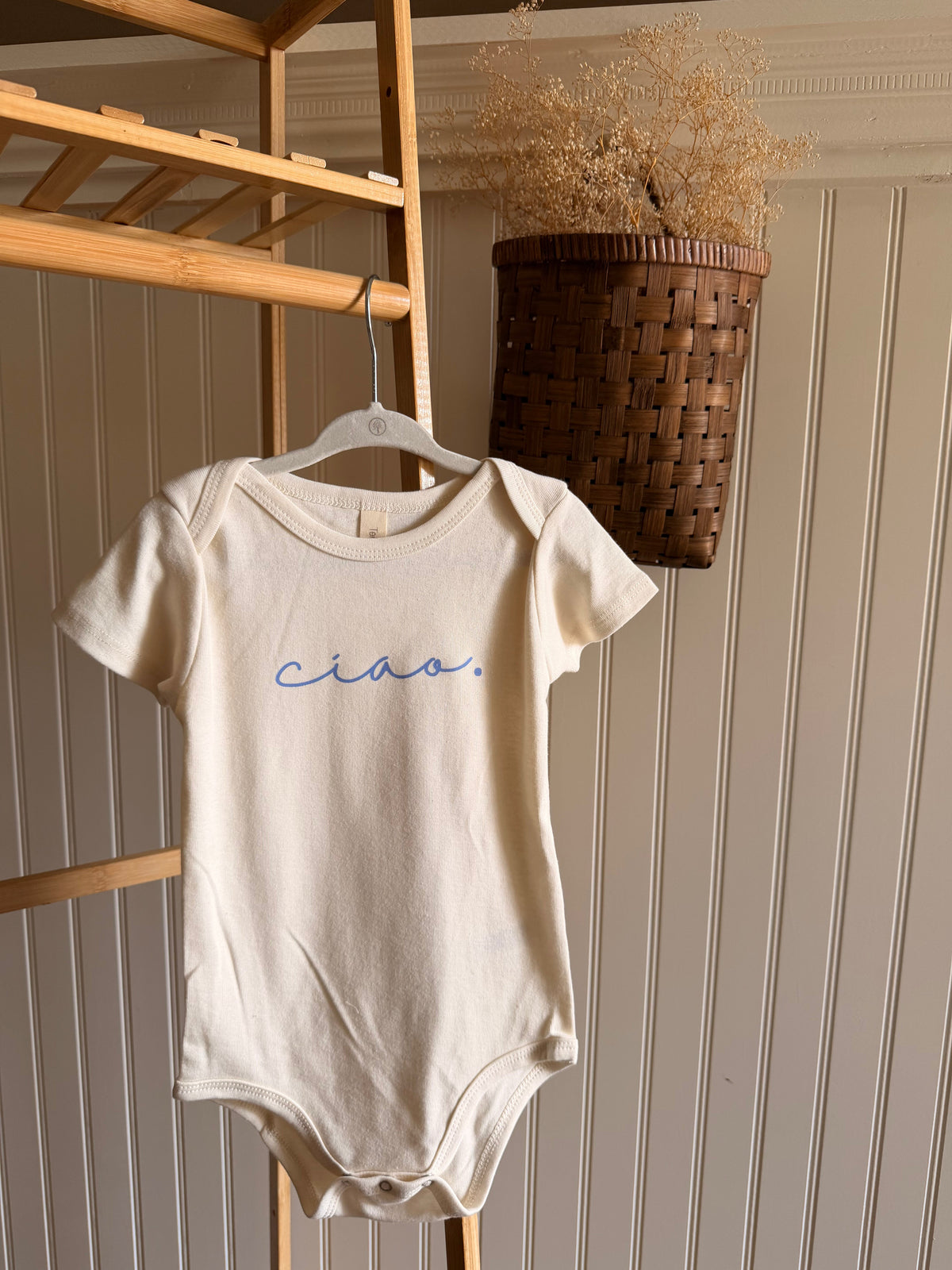 Ciao Organic Cotton Baby Bodysuit – Short Sleeve, 0–24M