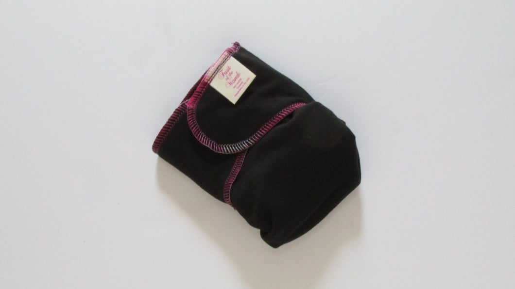 Black Flex-Fit Winged Perfect fit Preflat (WPFP) Organic Cloth Diapers (Set of 3)
