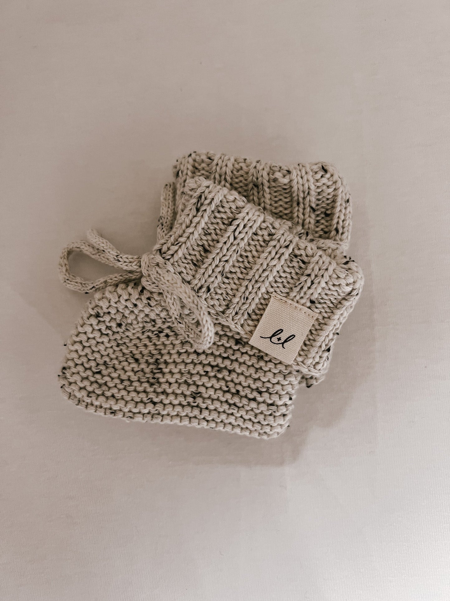 Luna + Luca Organic Cotton Baby Booties - Black Speckle