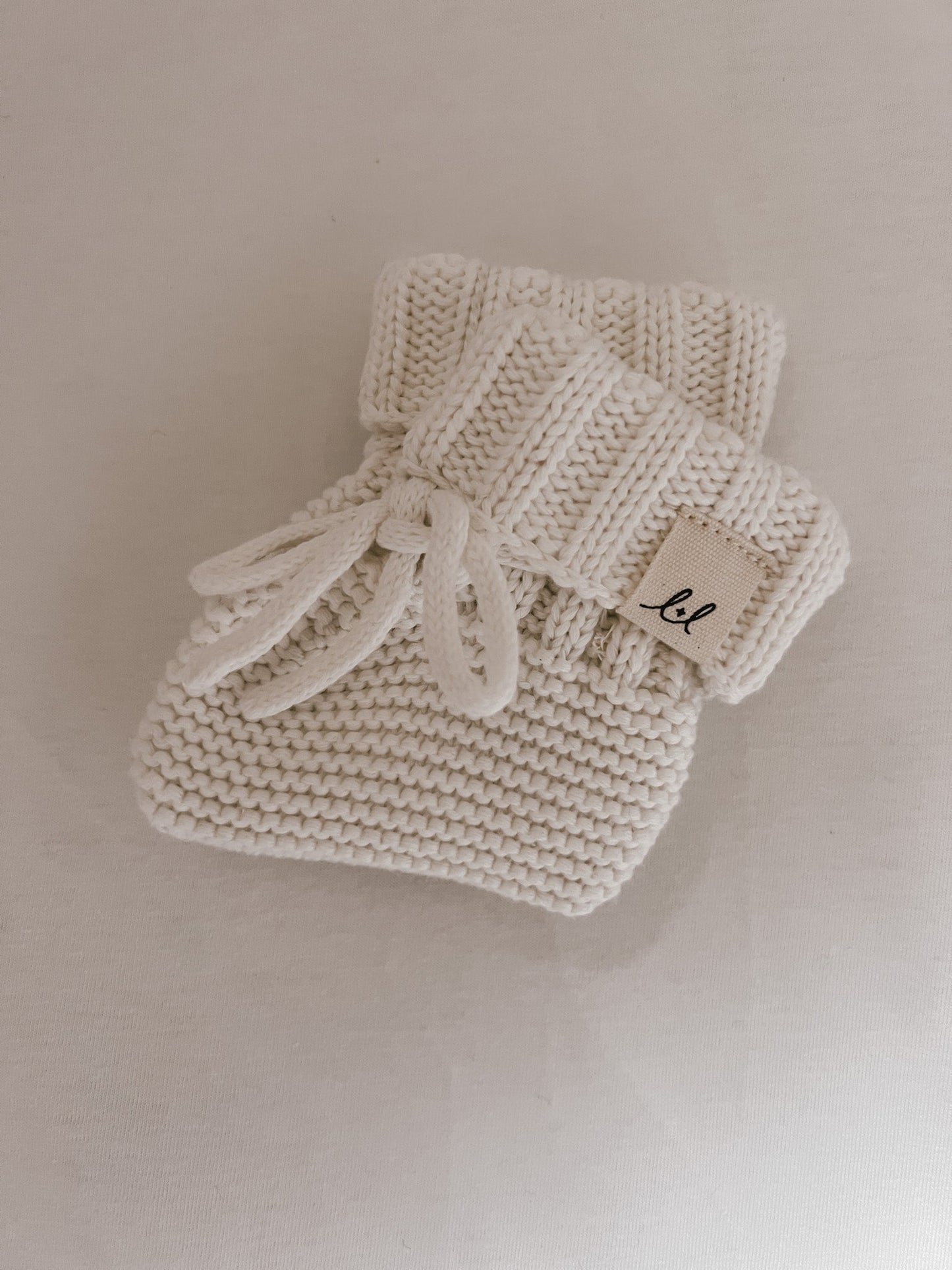 Luna + Luca Organic Cotton Baby Booties - White