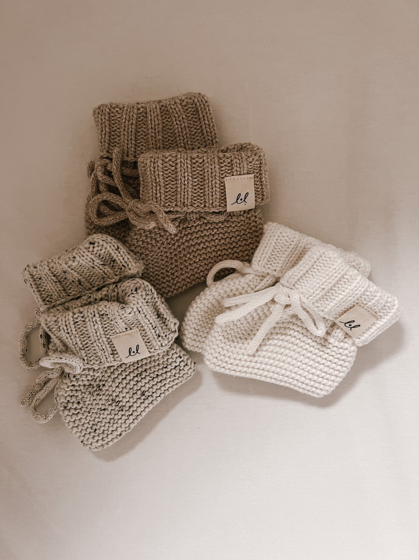Luna + Luca Organic Cotton Baby Booties - White