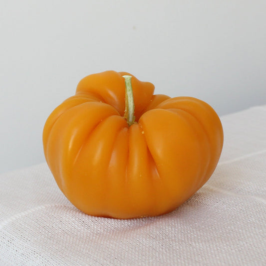LARGE YELLOW HEIRLOOM TOMATO BEESWAX CANDLE