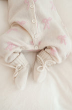 Load image into Gallery viewer, Luna + Luca Bow Cashmere Luxxe Baby Jumpsuit, Bonnet and Bootie Set
