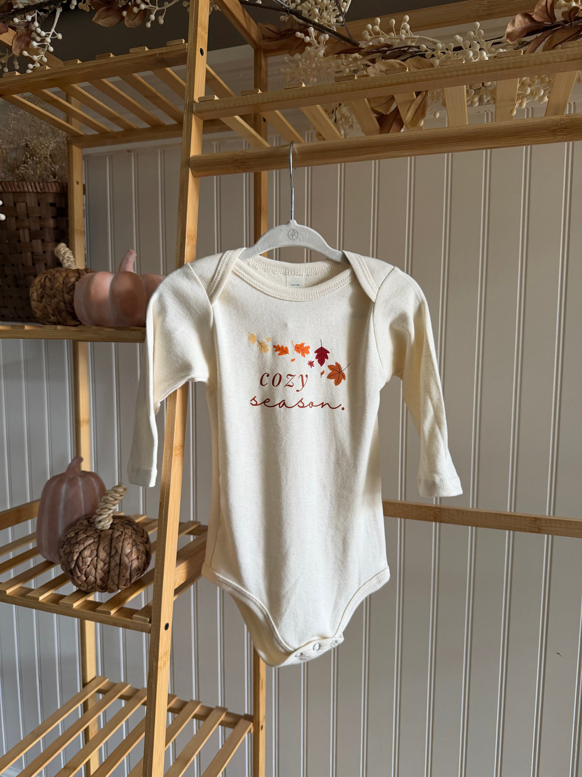 Cozy Season Organic Cotton Baby Bodysuit – Long Sleeve, 0–18M