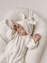 Load image into Gallery viewer, Luna + Luca Organic Cotton Baby Bear Knit Jumpsuit - White
