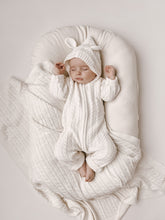 Load image into Gallery viewer, Luna + Luca Organic Cotton Baby Bear Knit Jumpsuit - White
