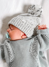 Load image into Gallery viewer, Luna + Luca Pom Beanie - Black Speckle
