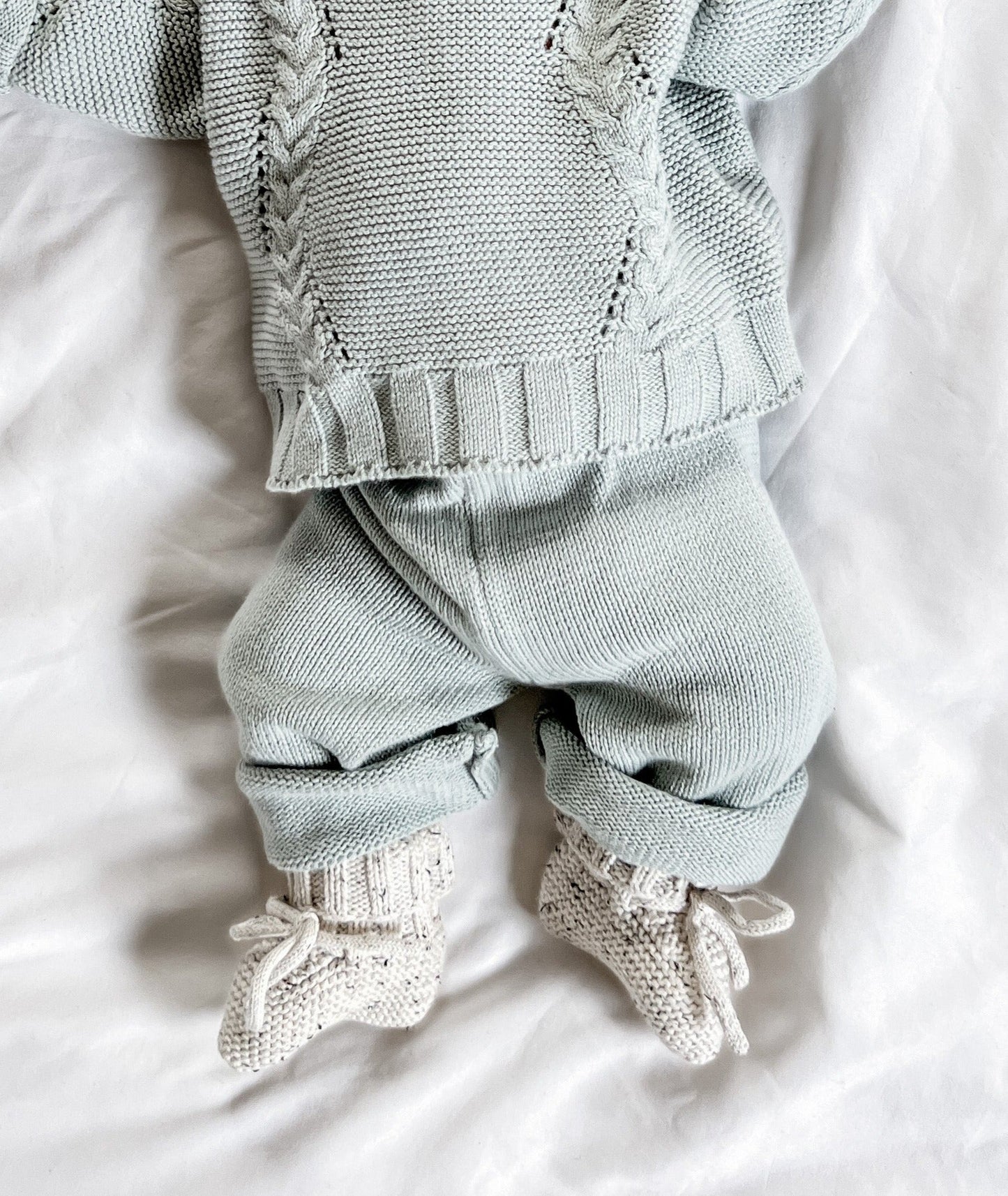 Luna + Luca Organic Cotton Baby Booties - Black Speckle