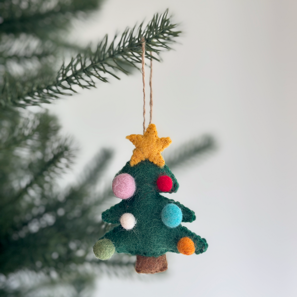 Christmas Tree with Star Ornament – Handmade Wool Felt Holiday Decor