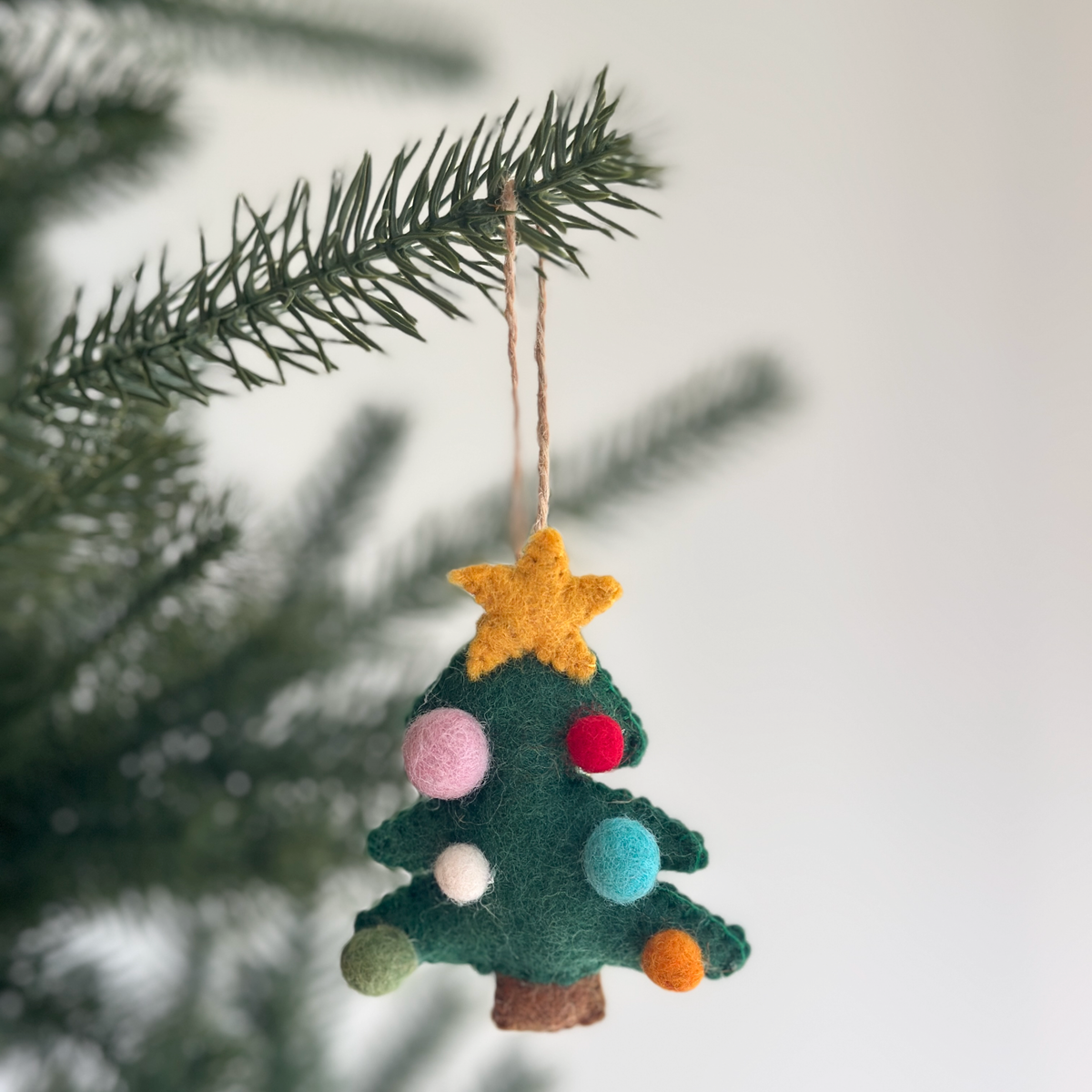 Christmas Tree with Star Ornament – Handmade Wool Felt Holiday Decor