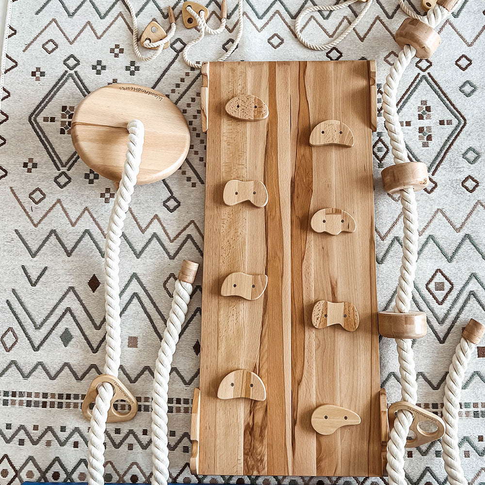 Wood and Hearts Eco-Friendly Natural Wooden Indoor Playground Toddler Jungle Gym